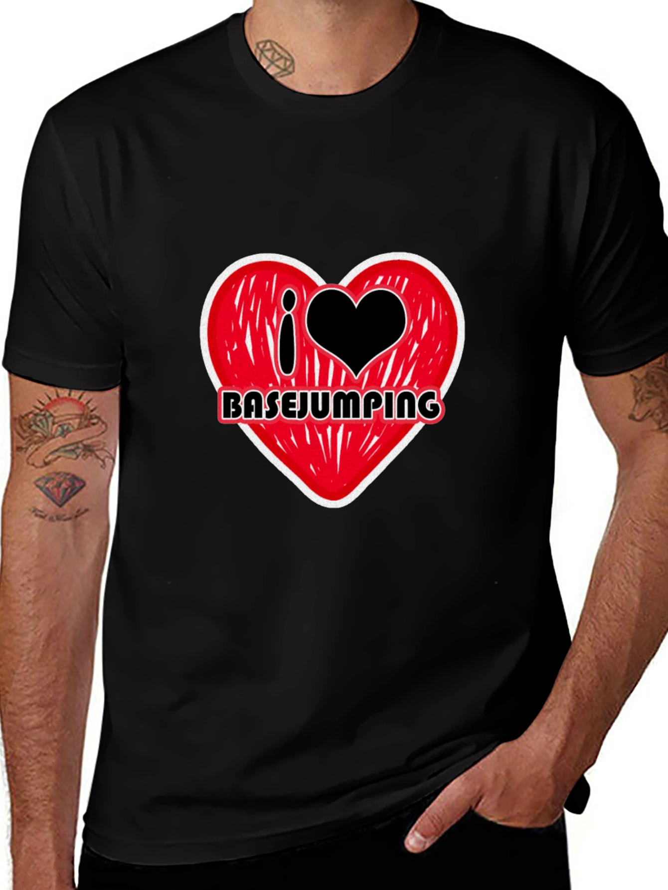 I Heart Basejumping Black T-Shirt