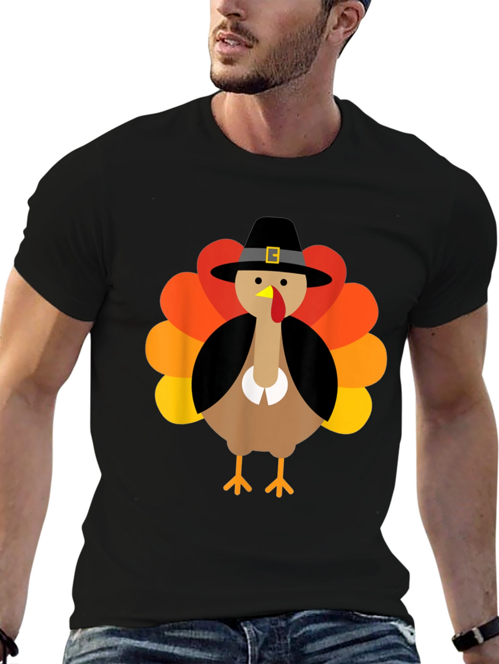 Thanksgiving Turkey Pilgrim Hat Graphic Tee
