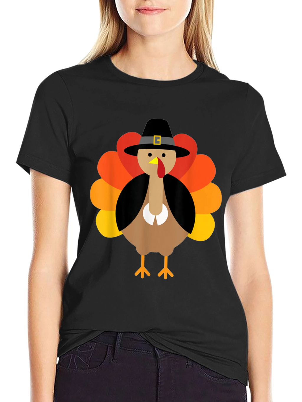Thanksgiving Turkey Pilgrim Hat Graphic Tee