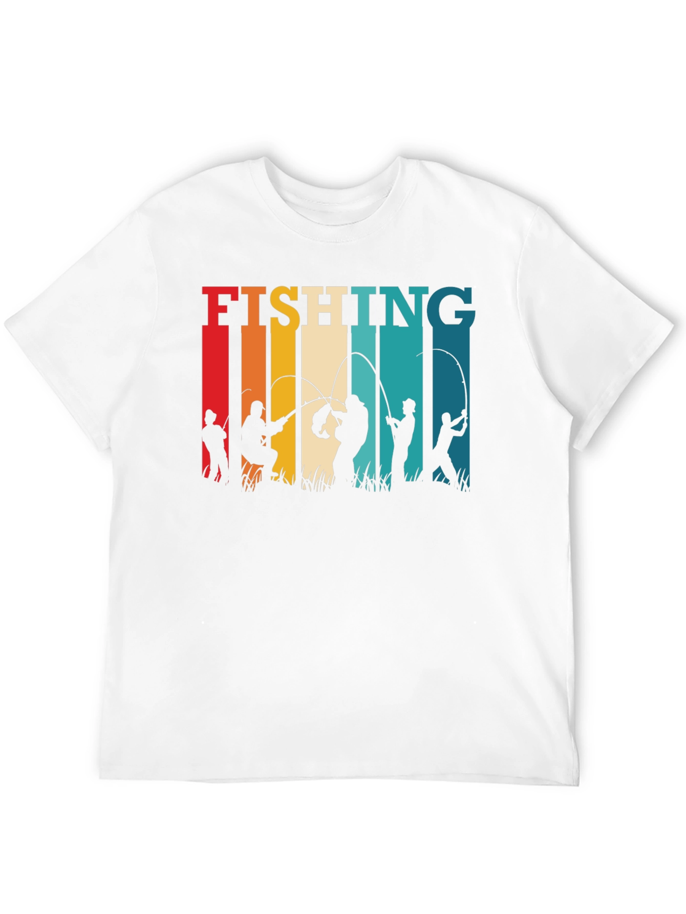 Fishing Silhouette Retro T-Shirt