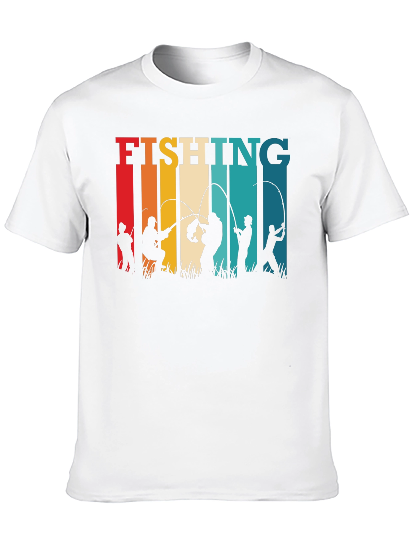 Fishing Silhouette Retro T-Shirt