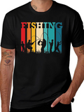 Fishing Silhouette Retro T-Shirt