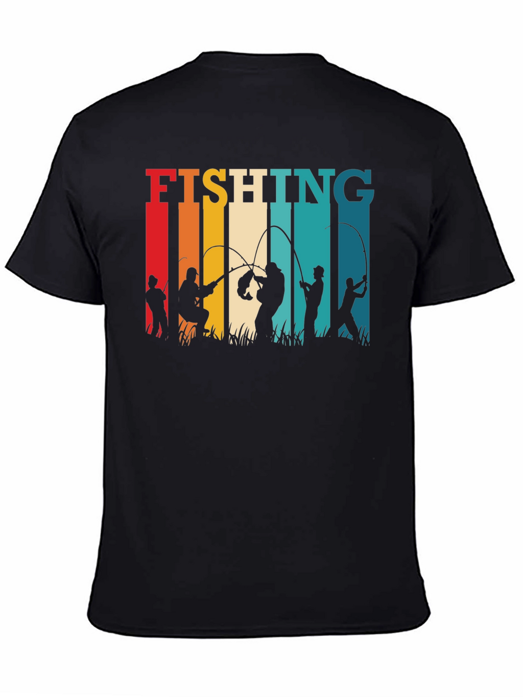 Fishing Silhouette Retro T-Shirt