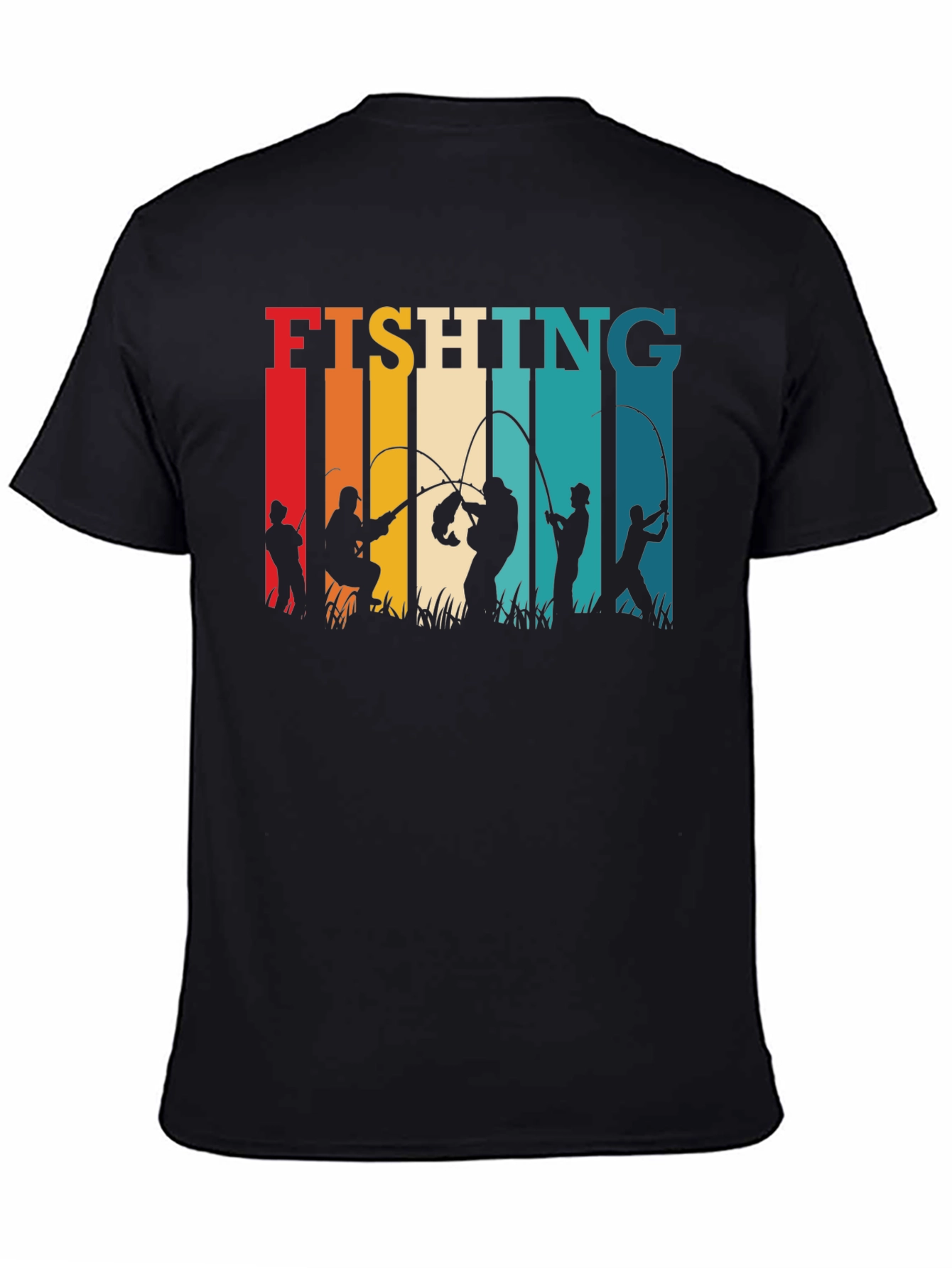 Fishing Silhouette Retro T-Shirt