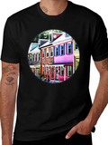 Colorful Houses Black Tee