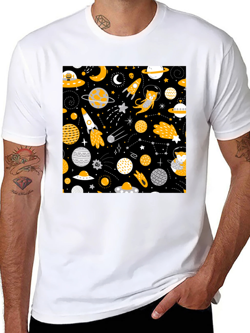 Space Cat Graphic T-Shirt