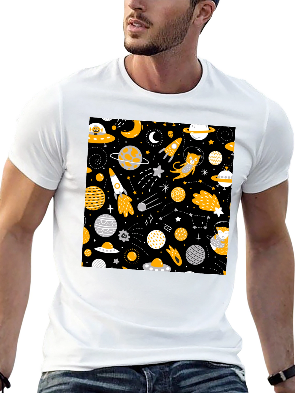 Space Cat Graphic T-Shirt