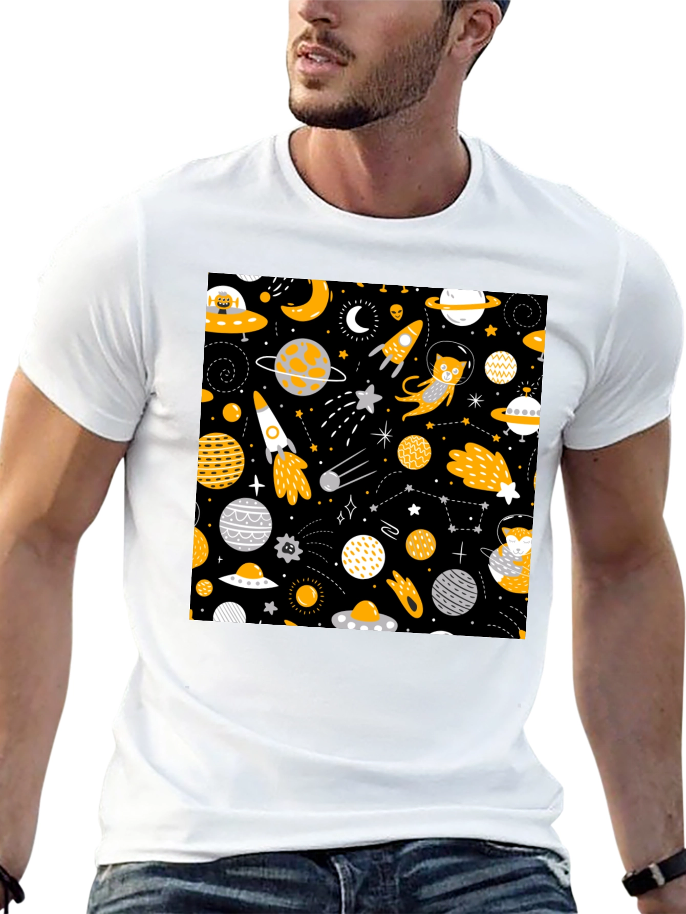Space Cat Graphic T-Shirt