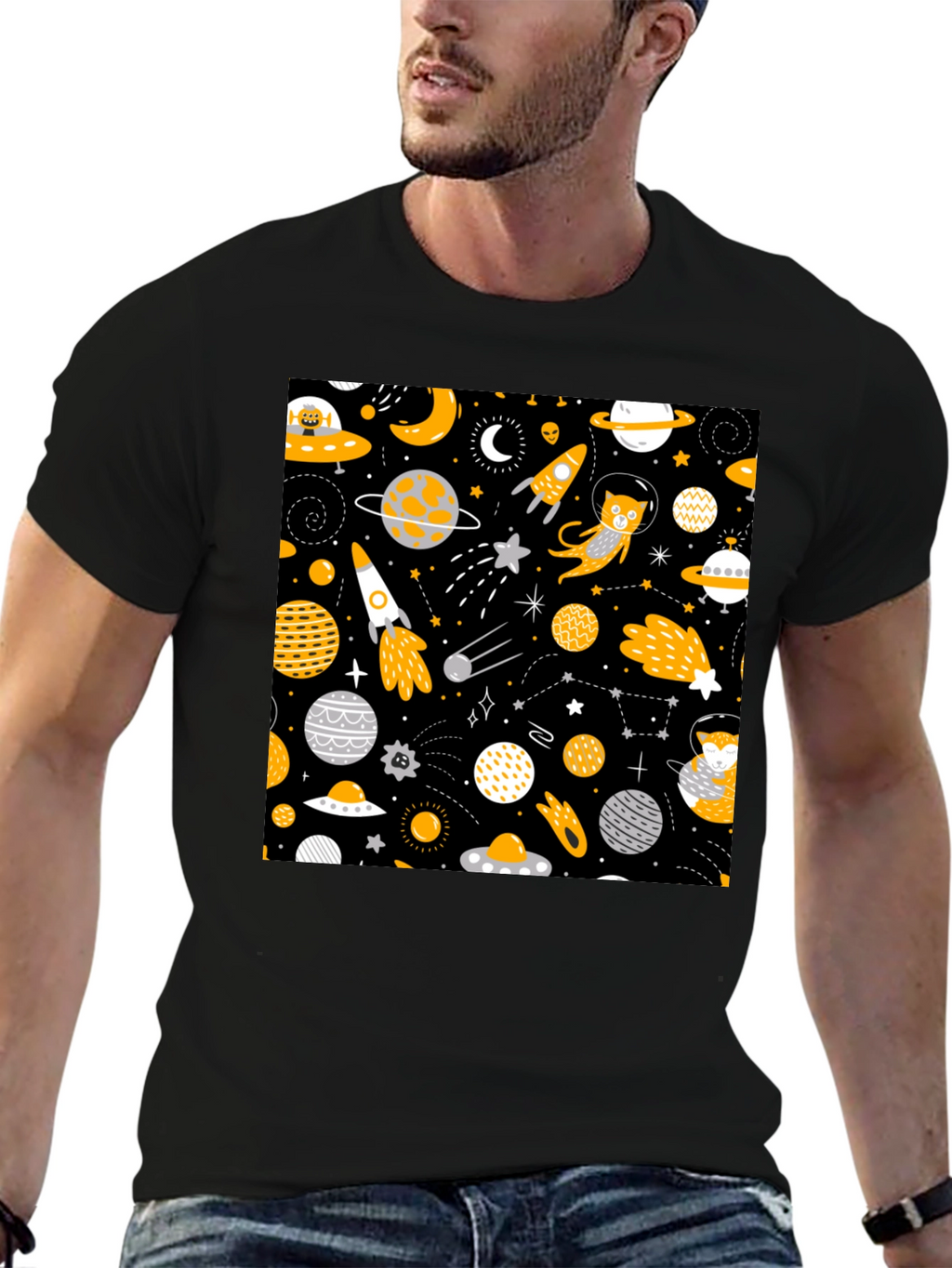 Space Cat Graphic T-Shirt