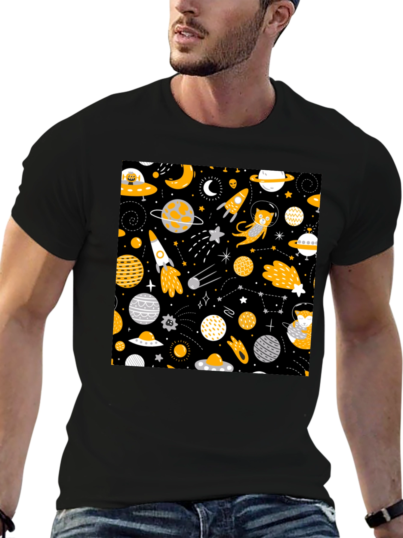 Space Cat Graphic T-Shirt