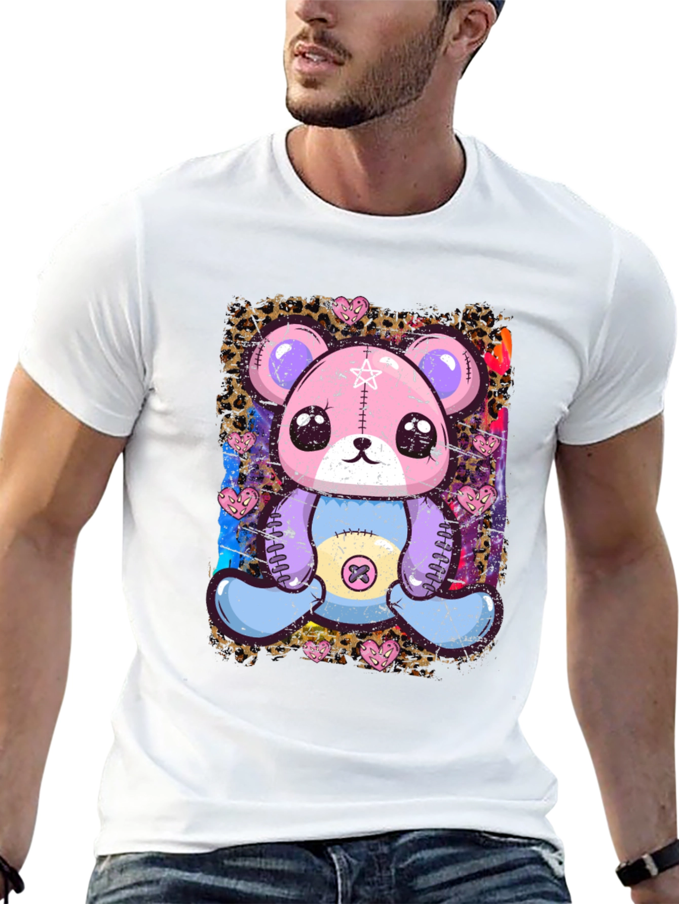 Cute Pastel Goth Teddy Bear Graphic T-Shirt