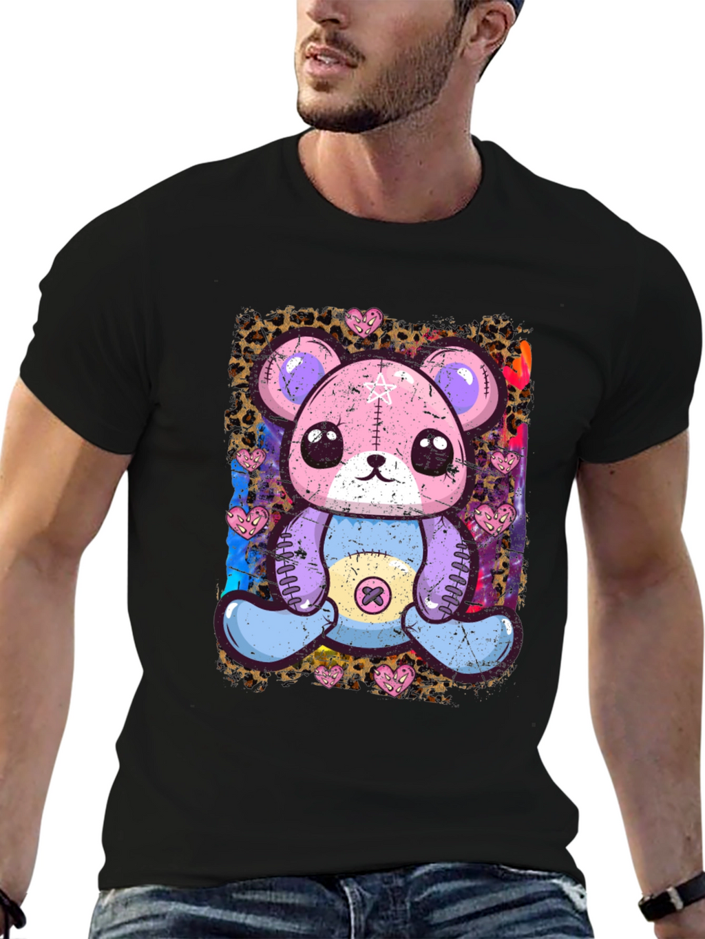 Cute Pastel Goth Teddy Bear Graphic T-Shirt