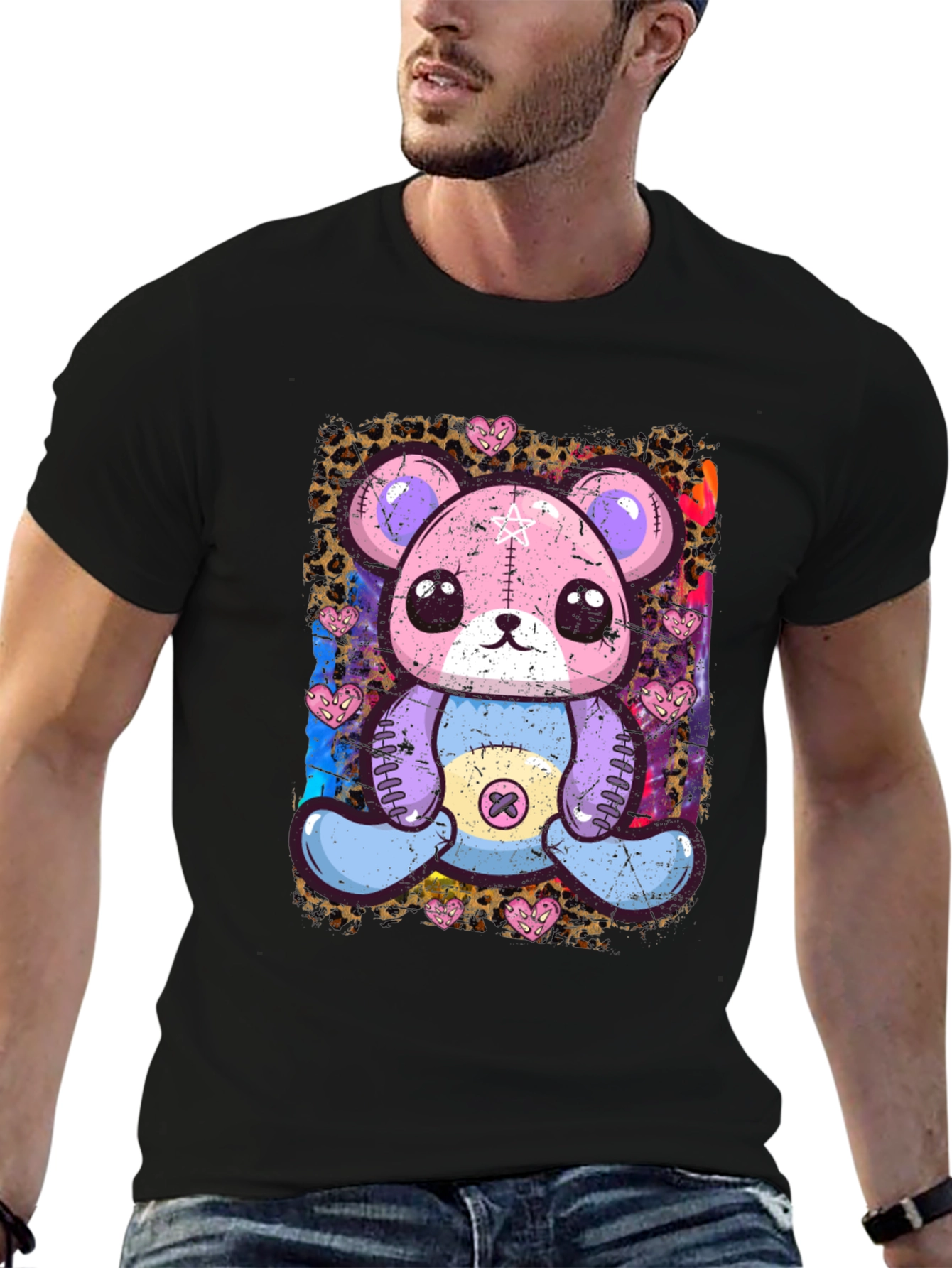 Cute Pastel Goth Teddy Bear Graphic T-Shirt