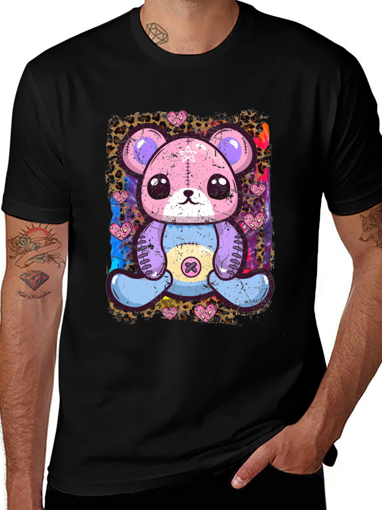 Cute Pastel Goth Teddy Bear Graphic T-Shirt