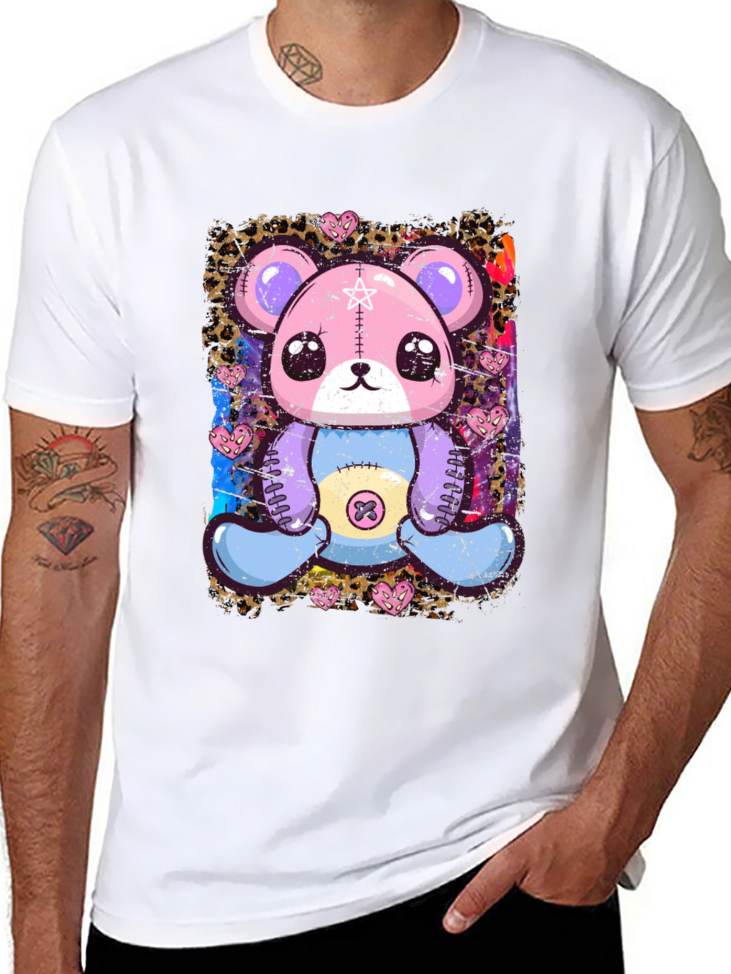 Cute Pastel Goth Teddy Bear Graphic T-Shirt