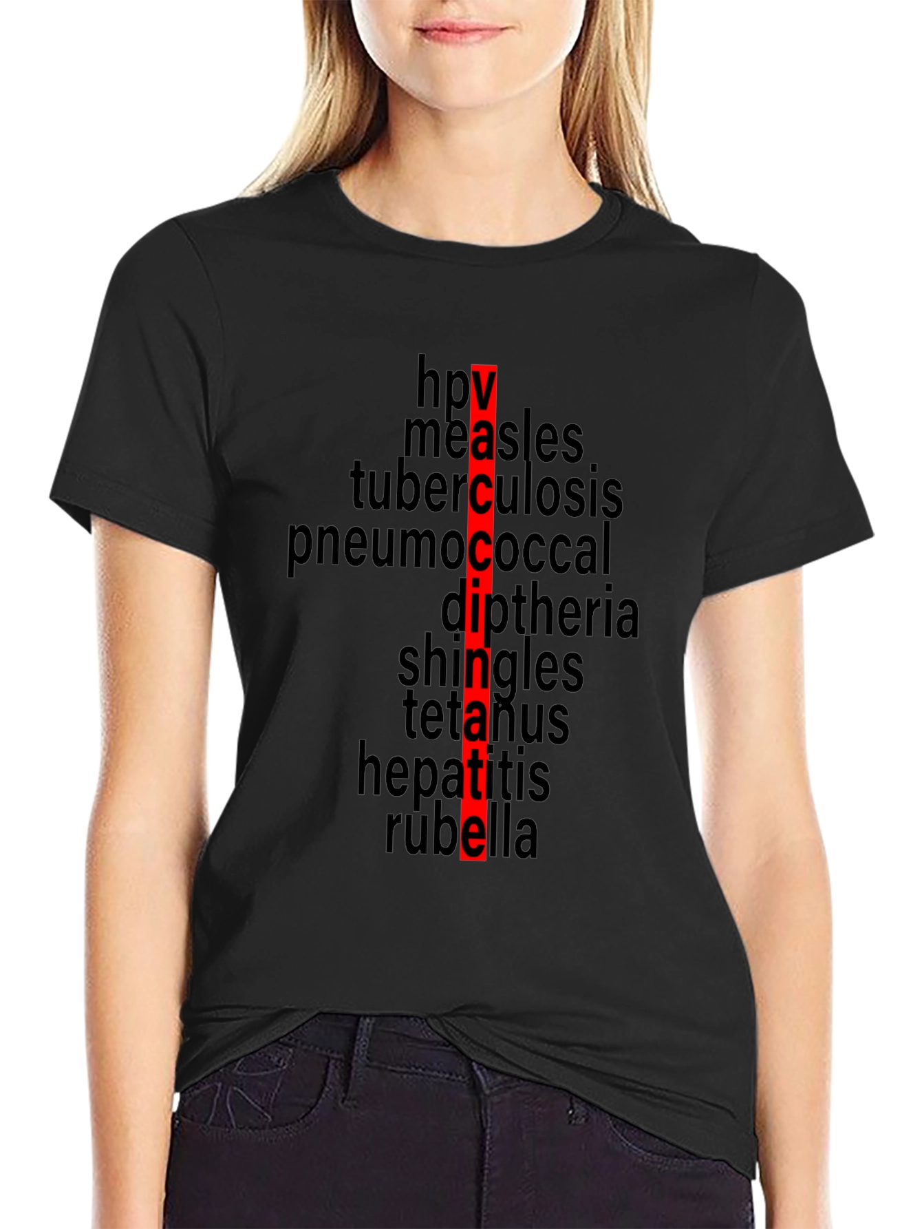 Vaccinate! Black T-Shirt - Prevent Disease