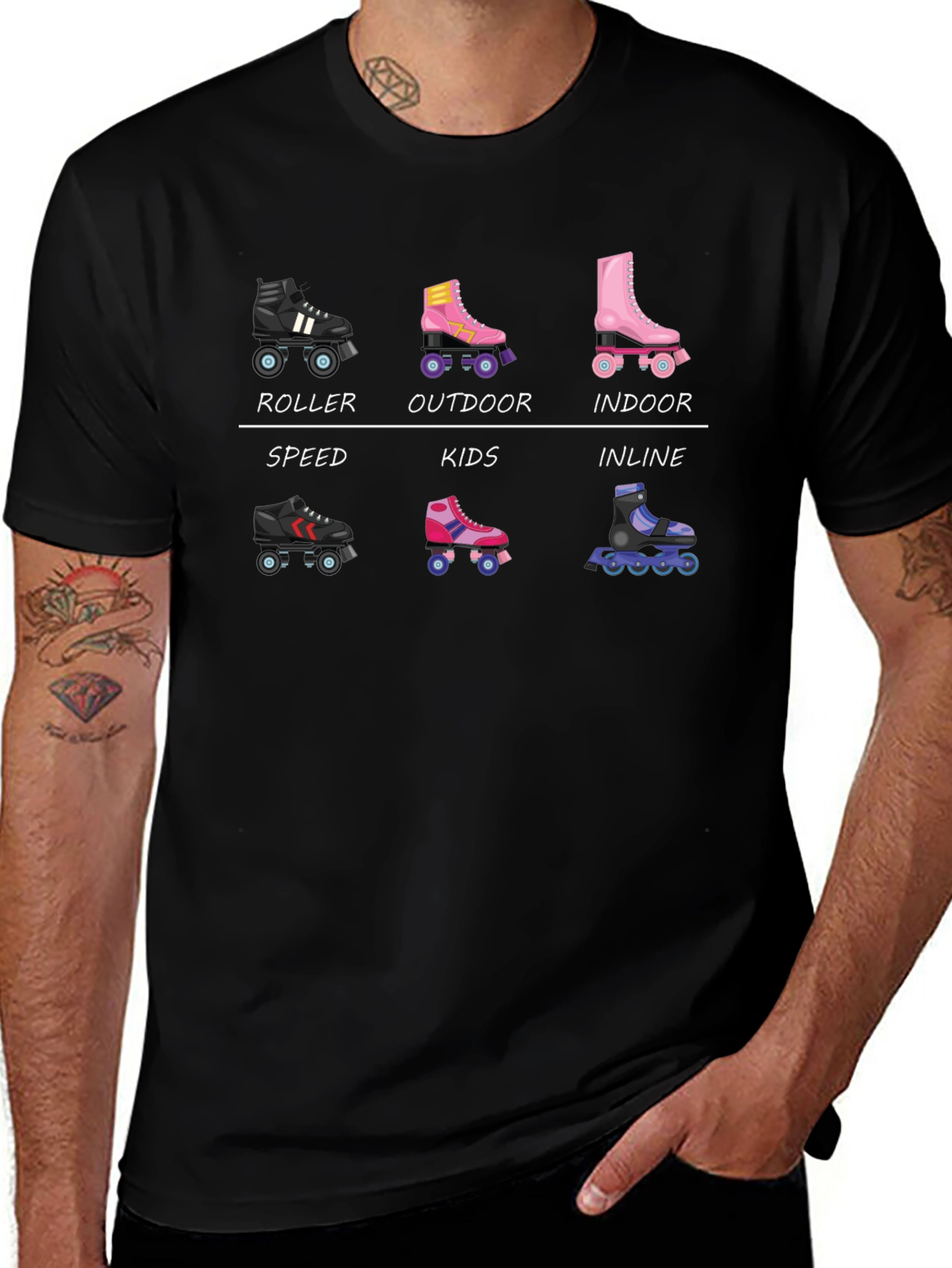 Roller Skate T-Shirt: Inline Quad Speed and Outdoor Styles