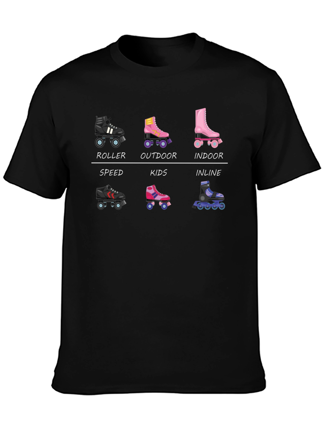 Roller Skate T-Shirt: Inline Quad Speed and Outdoor Styles