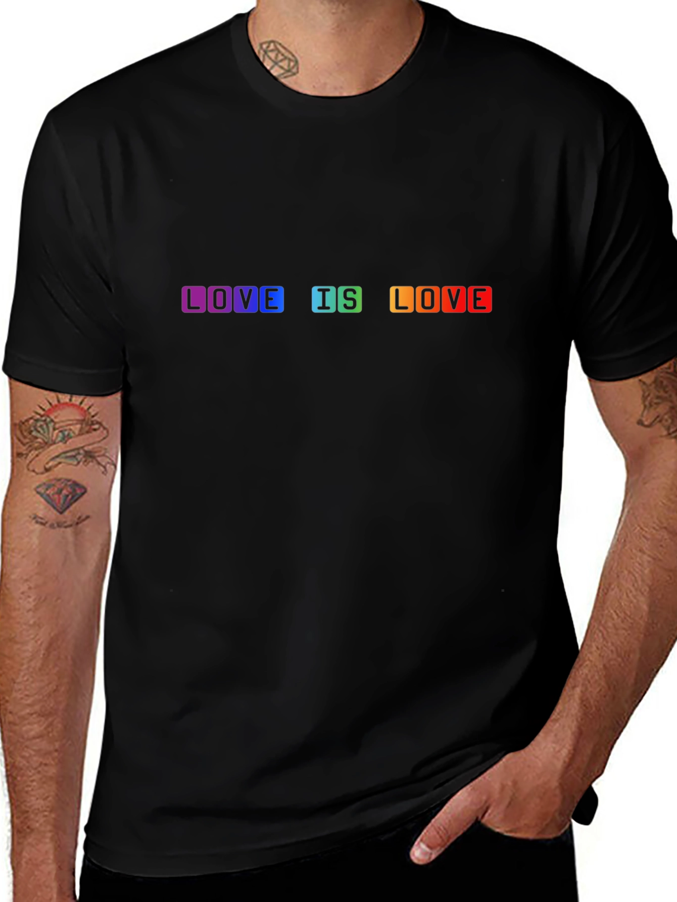 Love is Love LGBTQ+ Pride T-Shirt - Black