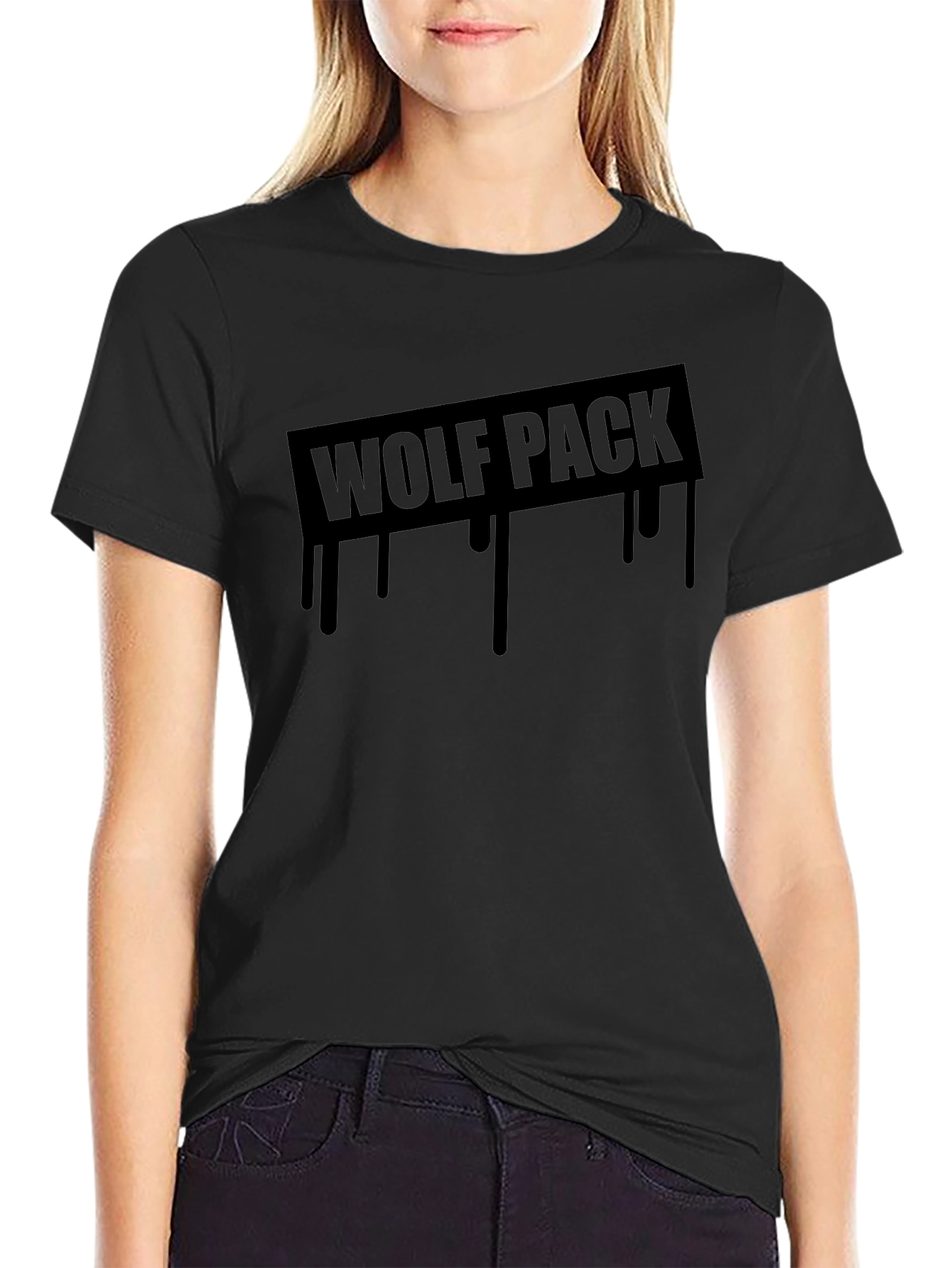 Wolf Pack Graphic Tee - Cool Black T-Shirt