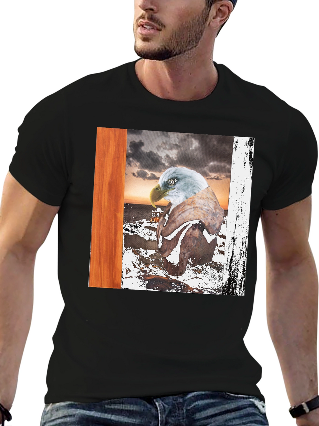 Eagle Graphic T-Shirt - Coastal Scene Tee