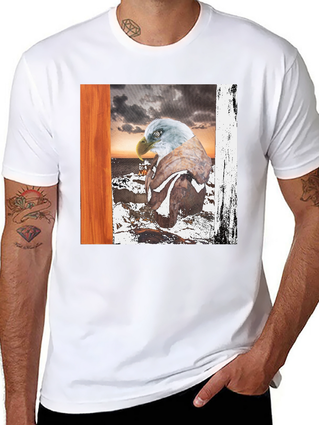 Eagle Graphic T-Shirt - Coastal Scene Tee