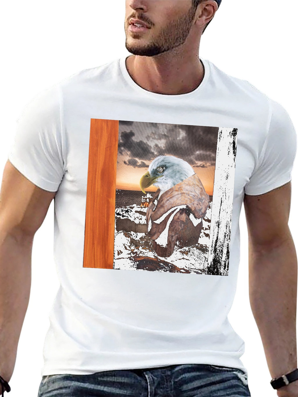 Eagle Graphic T-Shirt - Coastal Scene Tee