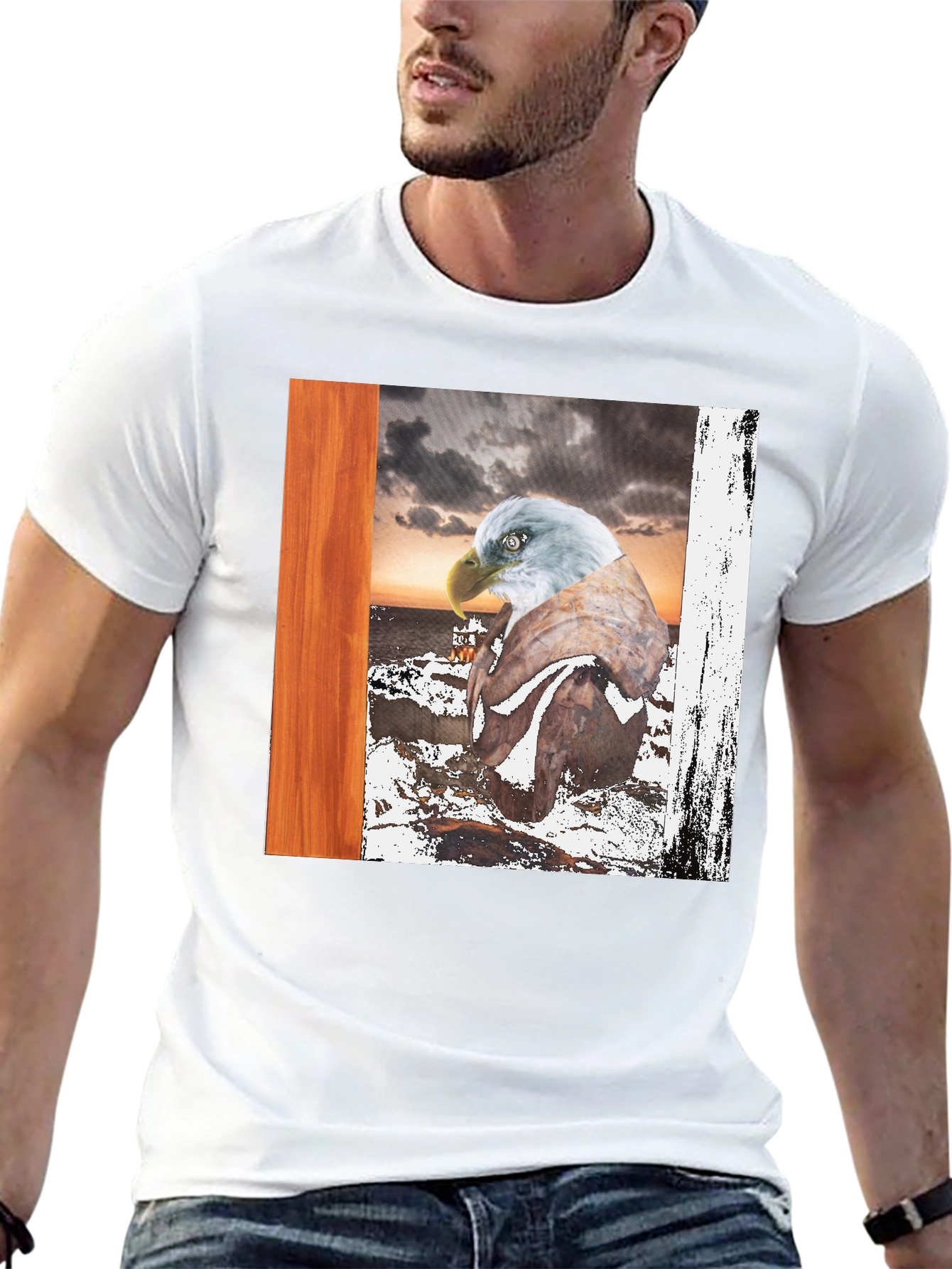 Eagle Graphic T-Shirt - Coastal Scene Tee