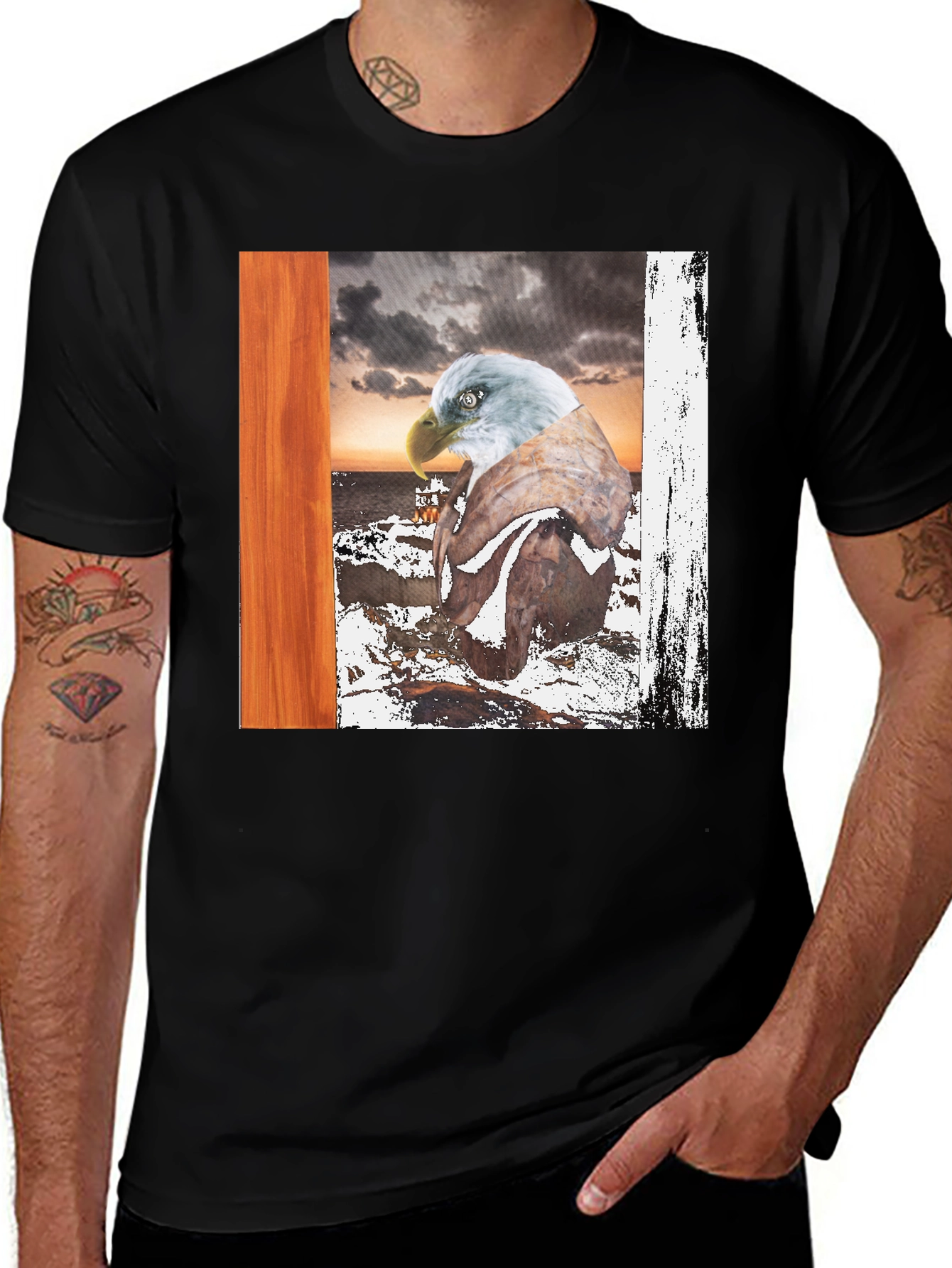 Eagle Graphic T-Shirt - Coastal Scene Tee