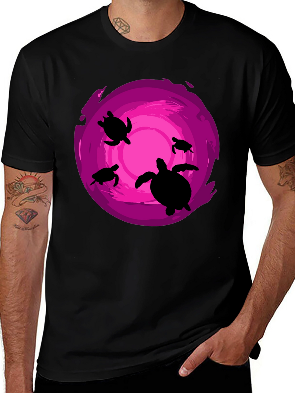 Turtle Silhouette Graphic Tee - Ocean Lover Shirt