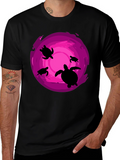 Turtle Silhouette Graphic Tee - Ocean Lover Shirt