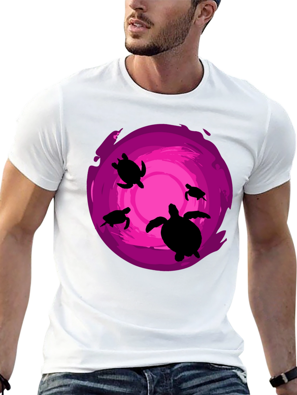 Turtle Silhouette Graphic Tee - Ocean Lover Shirt
