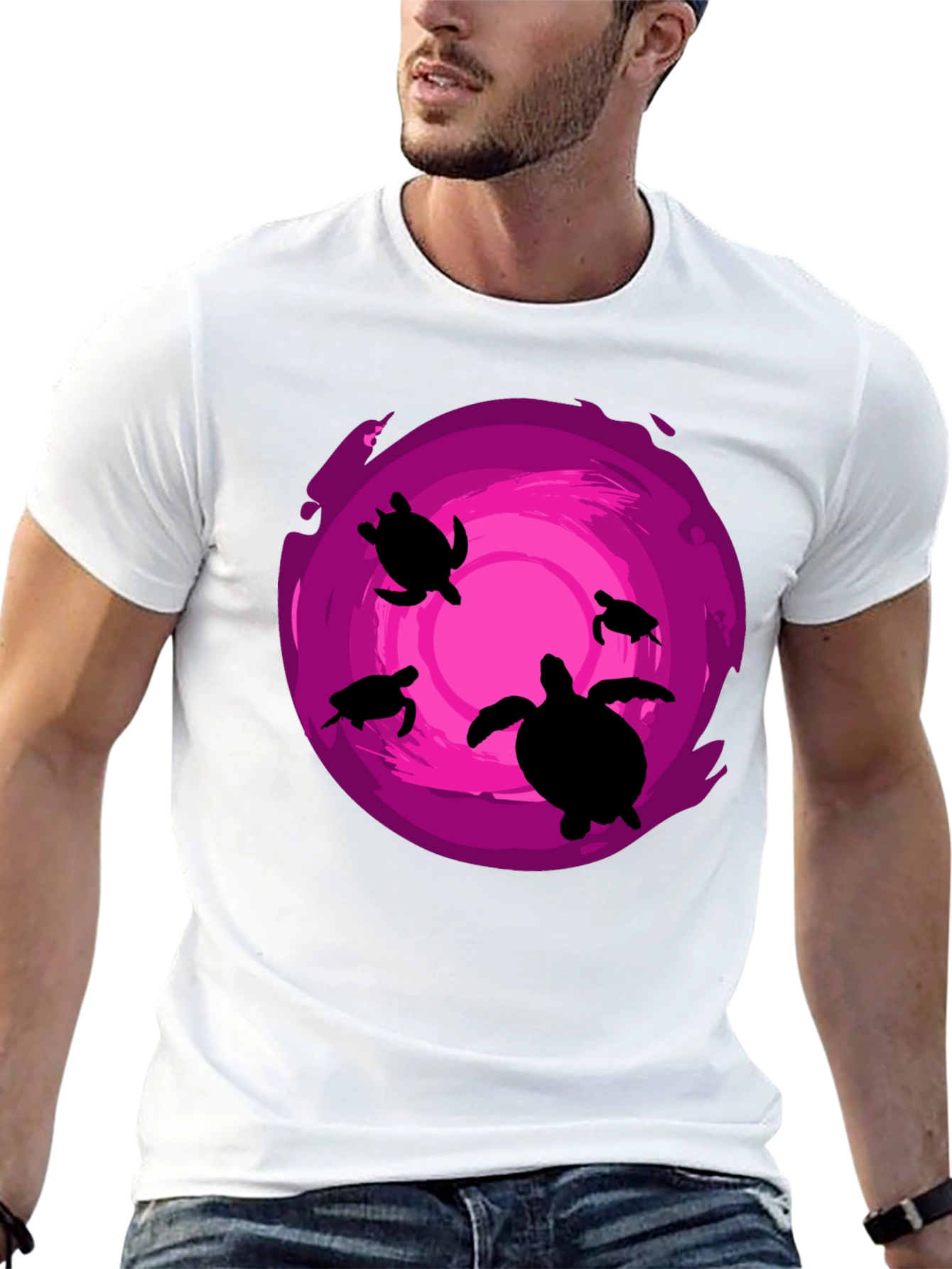 Turtle Silhouette Graphic Tee - Ocean Lover Shirt
