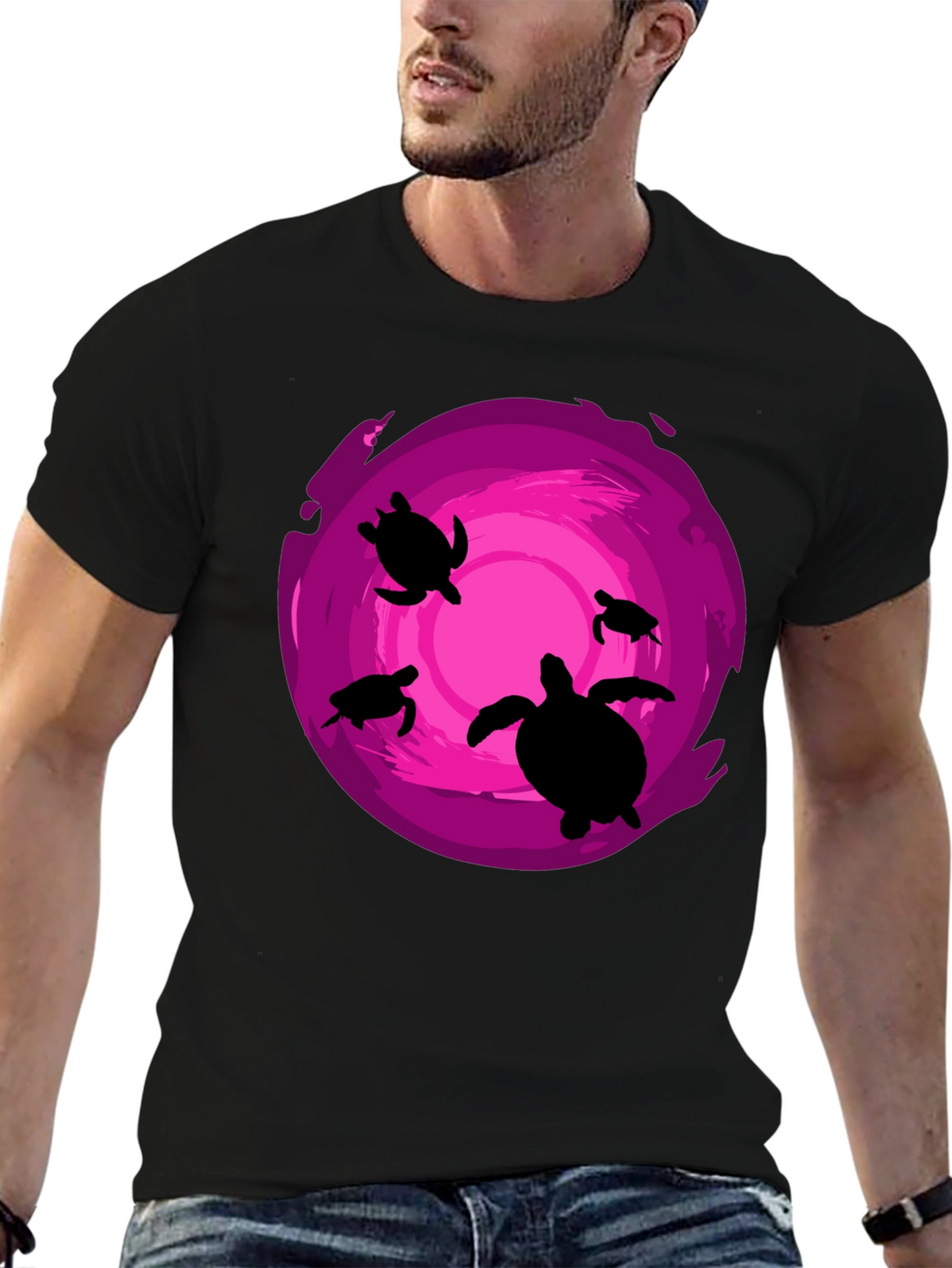 Turtle Silhouette Graphic Tee - Ocean Lover Shirt