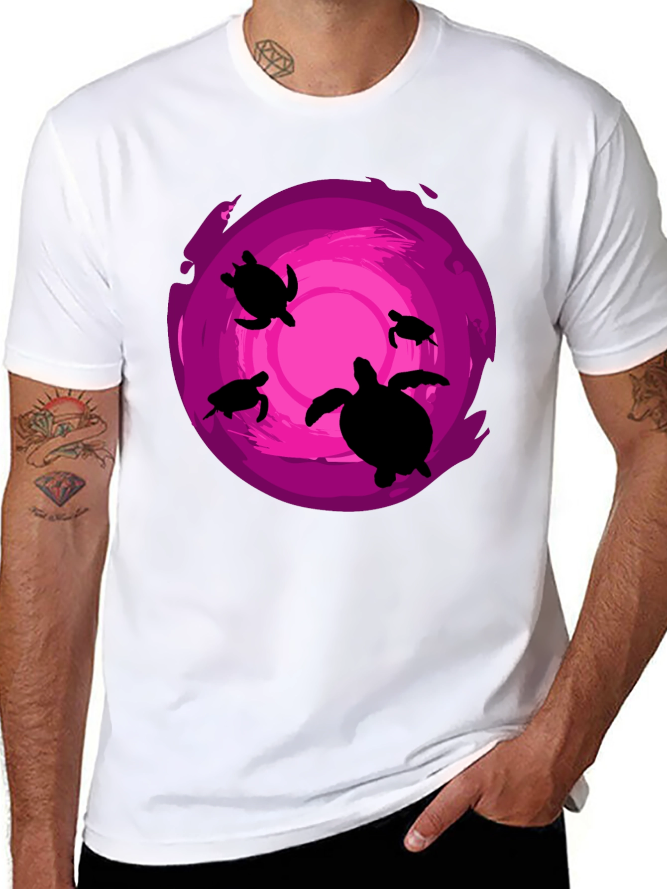 Turtle Silhouette Graphic Tee - Ocean Lover Shirt