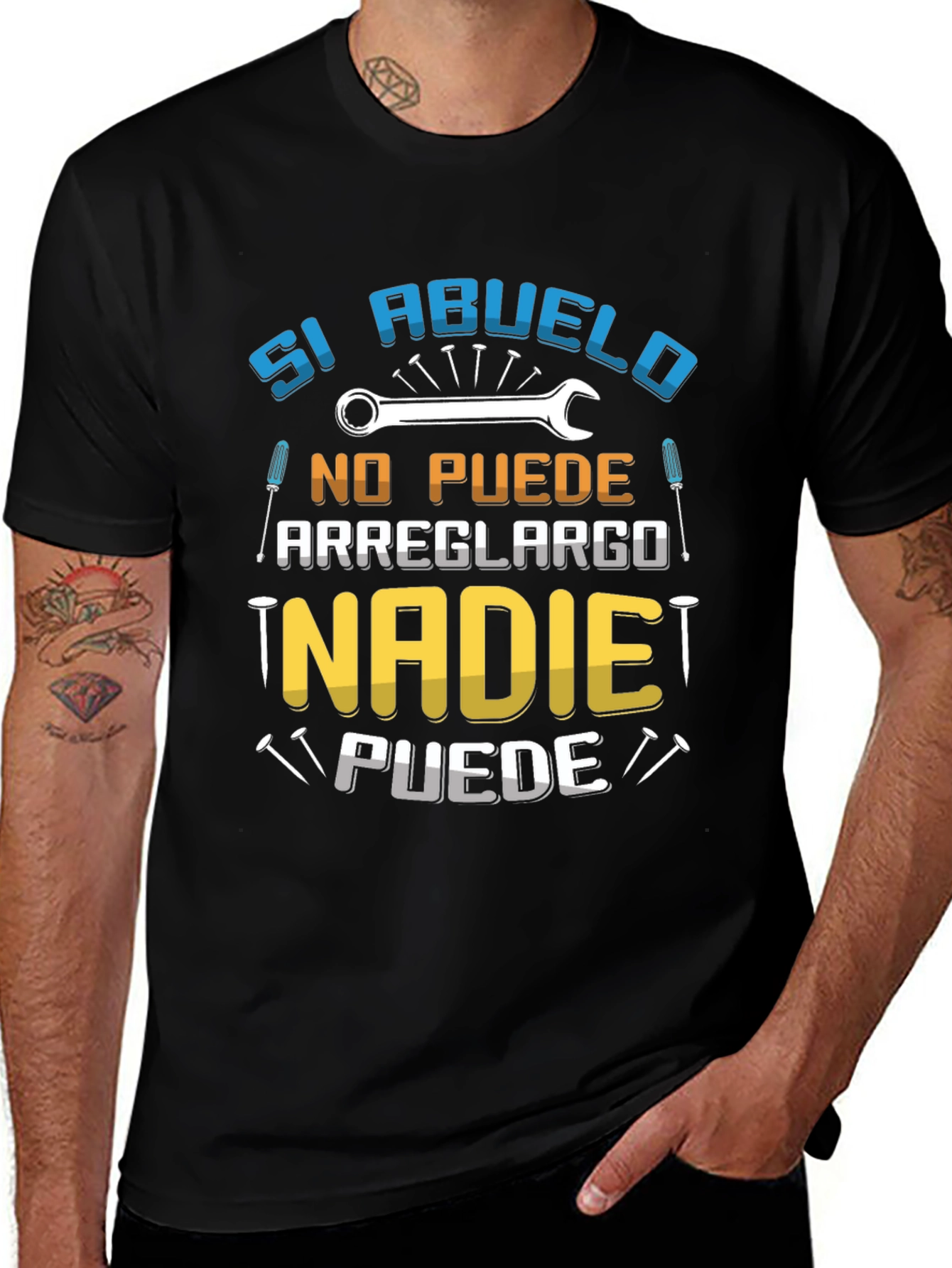 Si Abuelo Graphic Tee - Repairman Grandpa T-Shirt