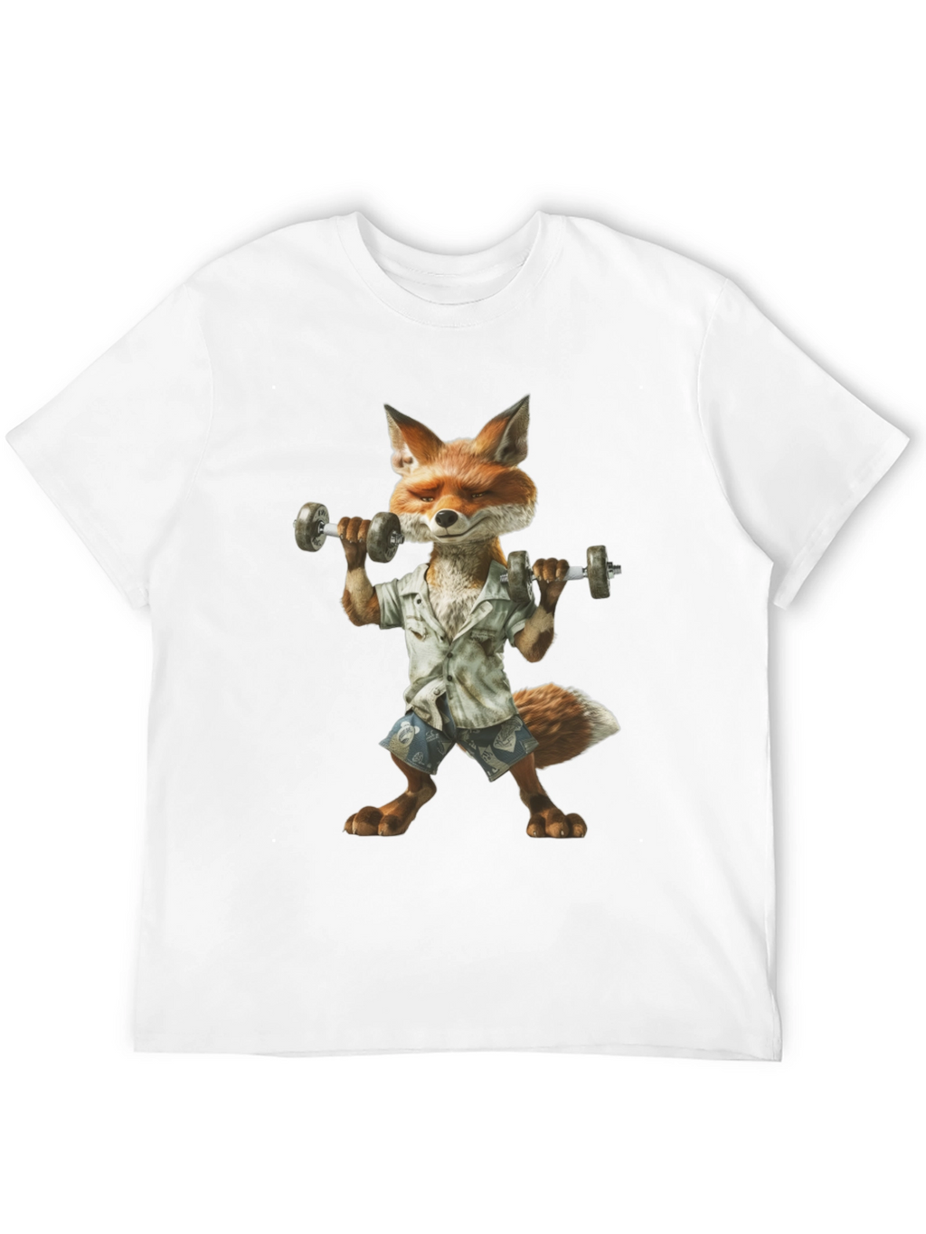 Fox Lifting Weights Graphic T-Shirt