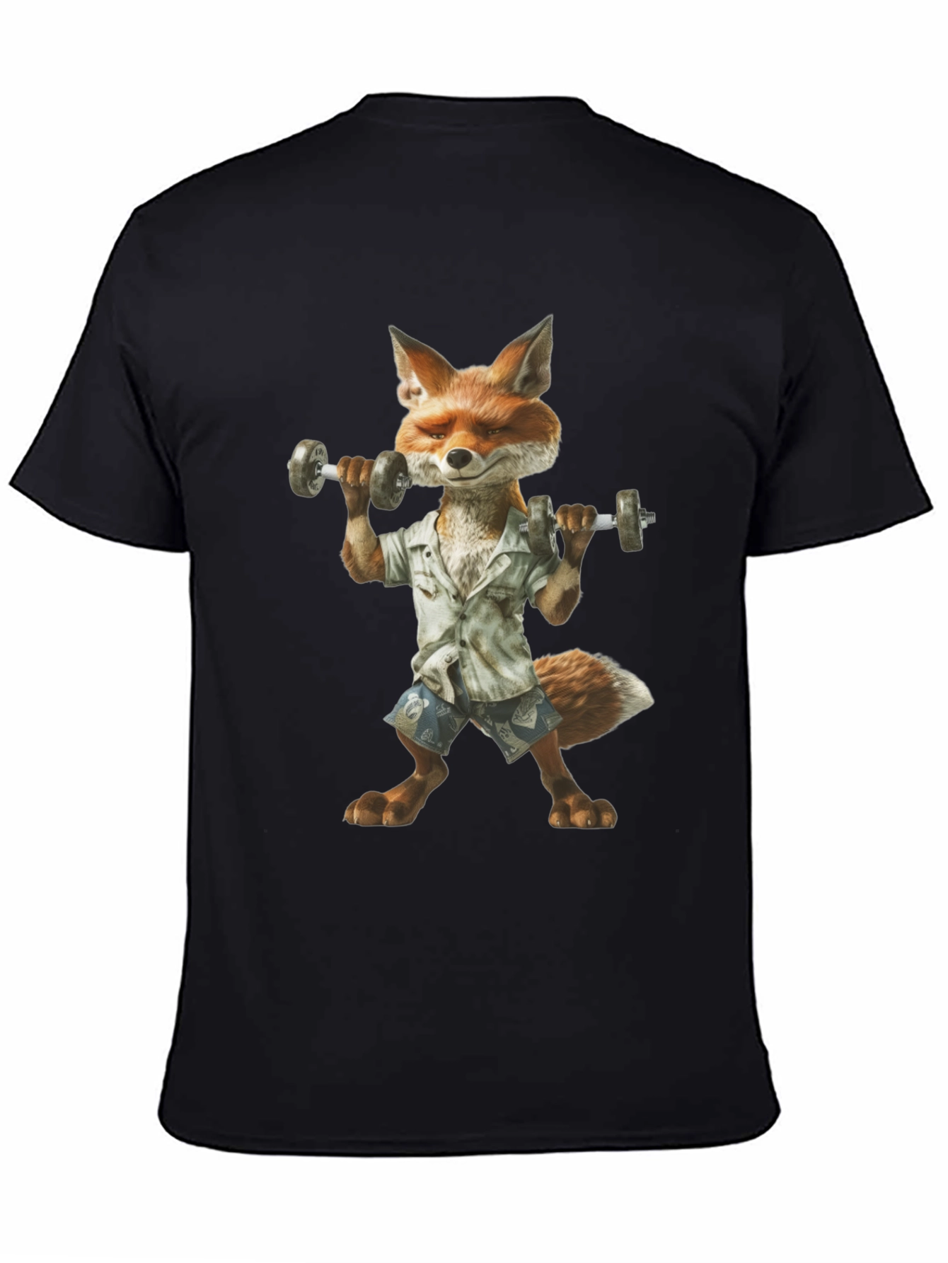 Fox Lifting Weights Graphic T-Shirt