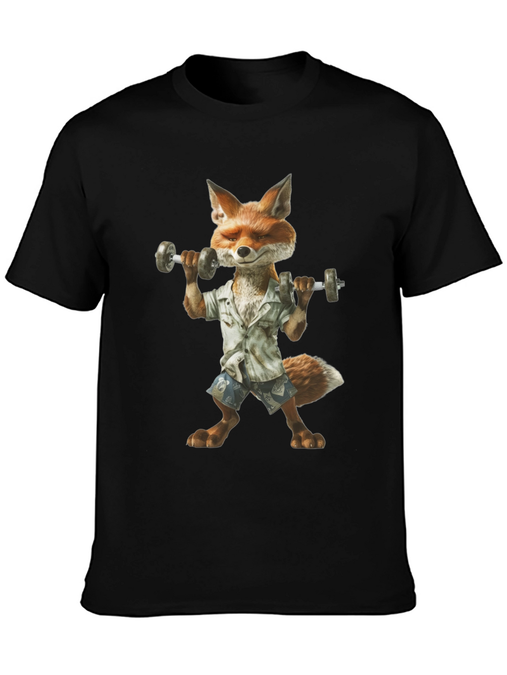 Fox Lifting Weights Graphic T-Shirt