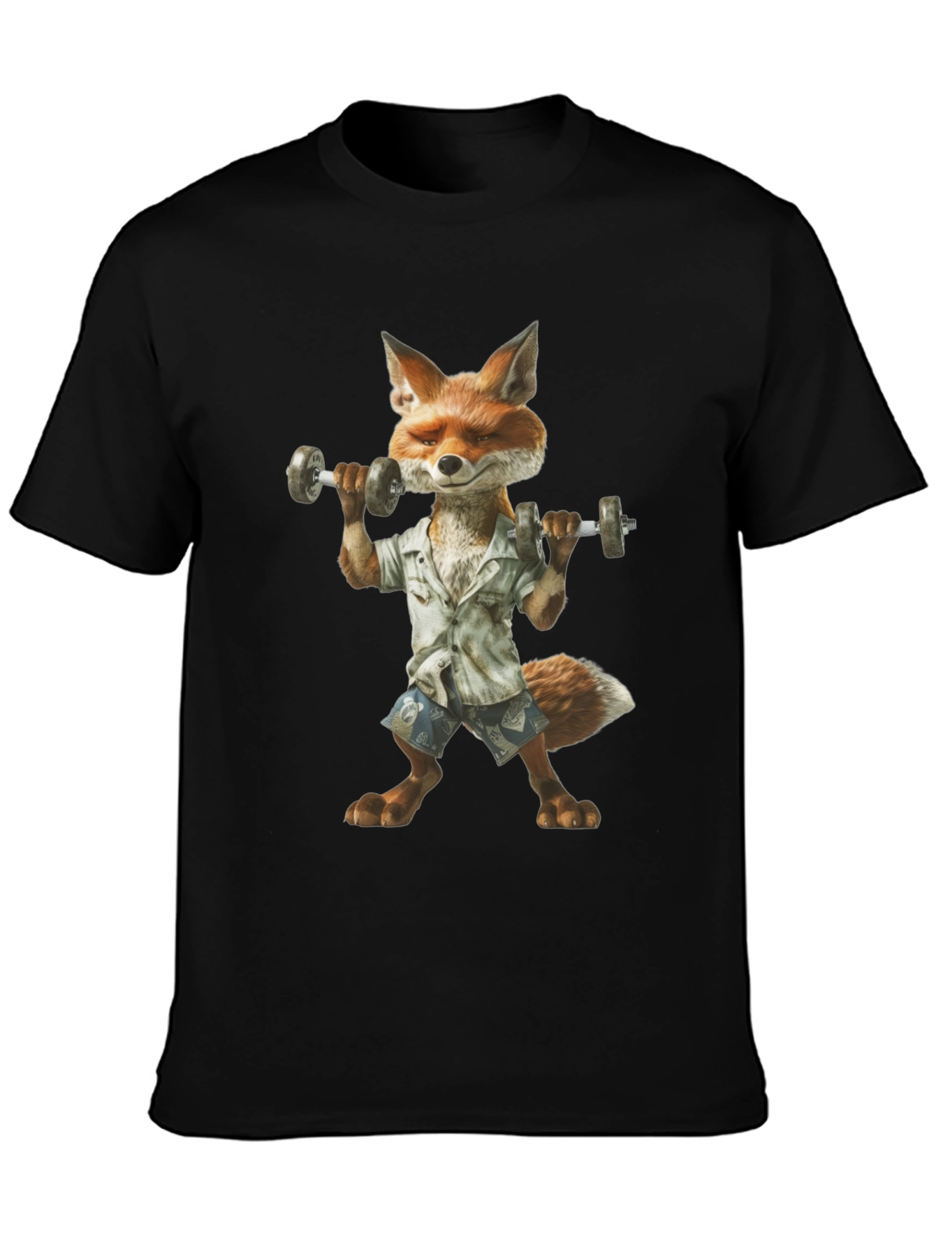 Fox Lifting Weights Graphic T-Shirt