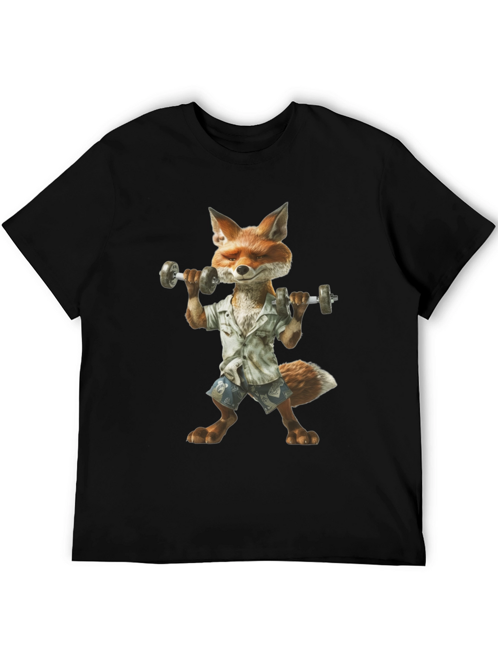 Fox Lifting Weights Graphic T-Shirt