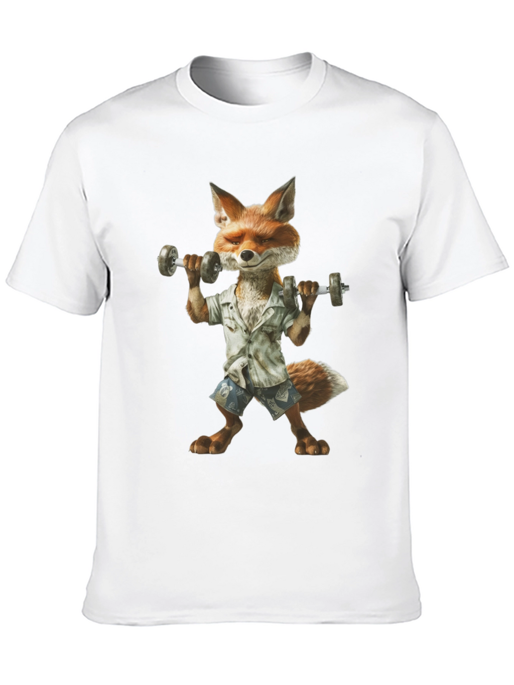Fox Lifting Weights Graphic T-Shirt