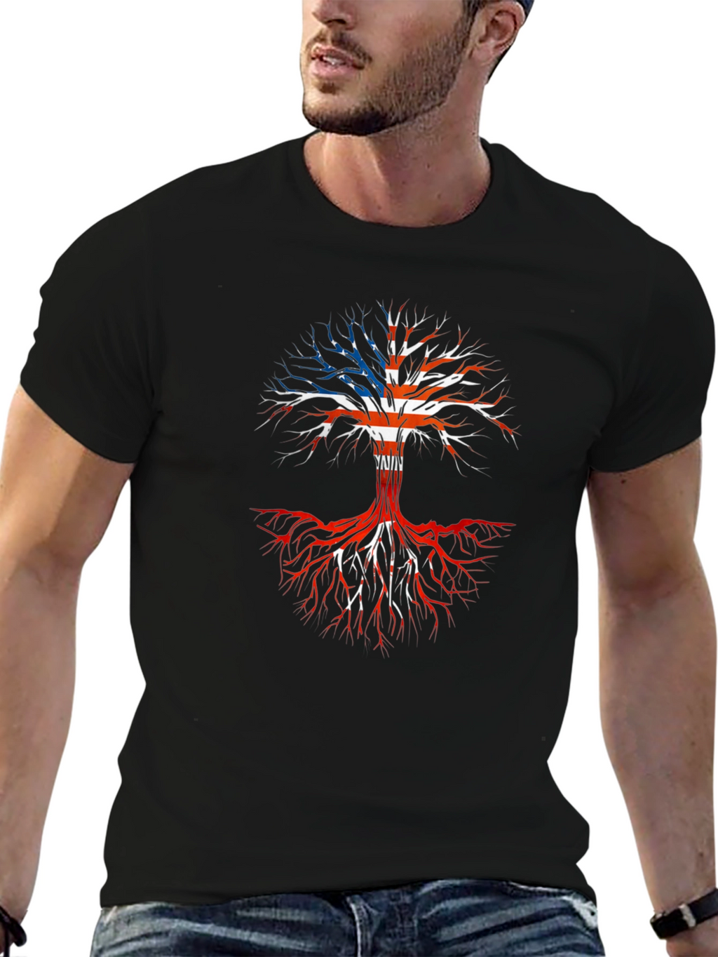 American Roots Tree Graphic T-Shirt