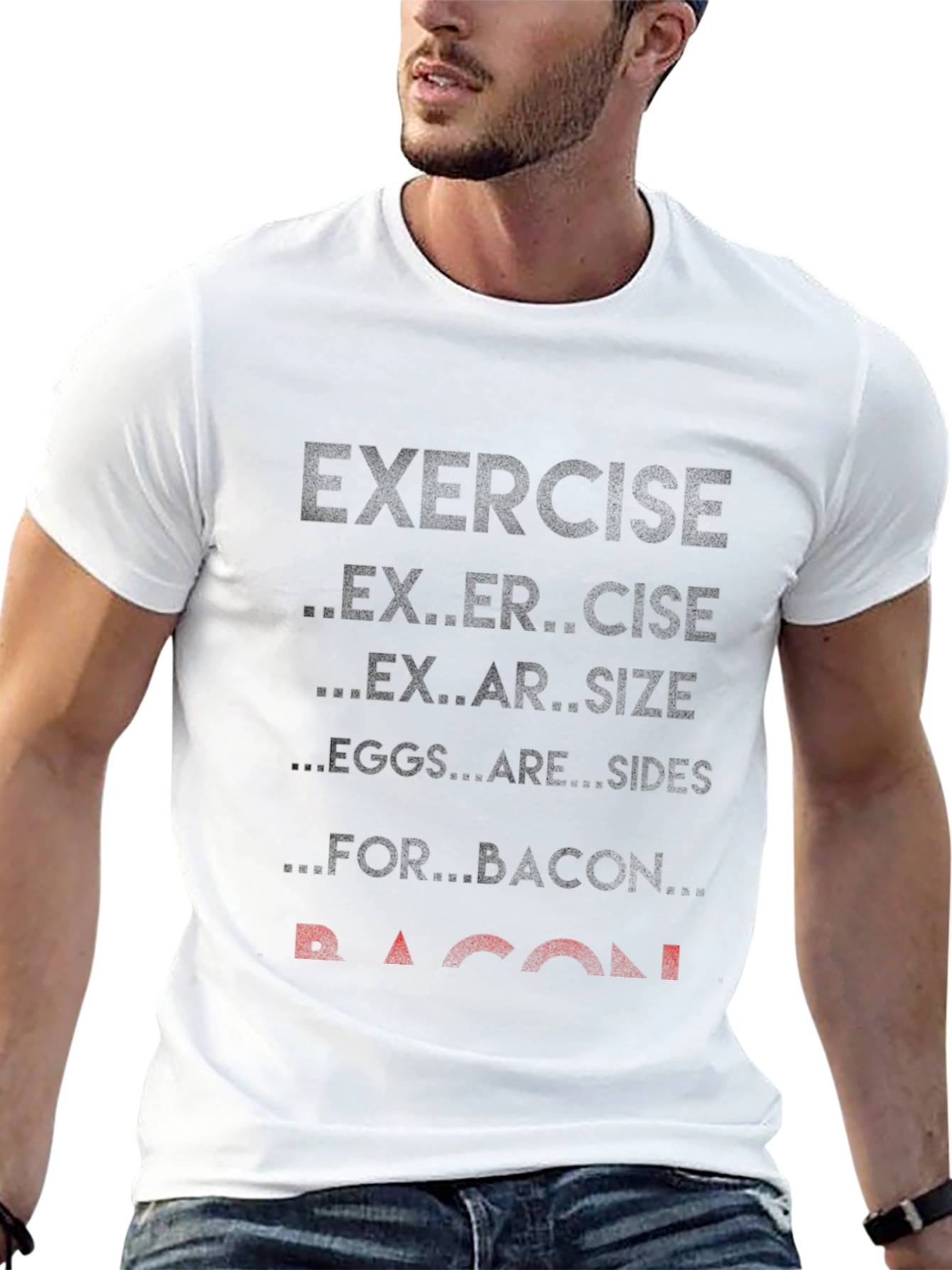 Exercise Bacon T-Shirt Funny Foodie Tee