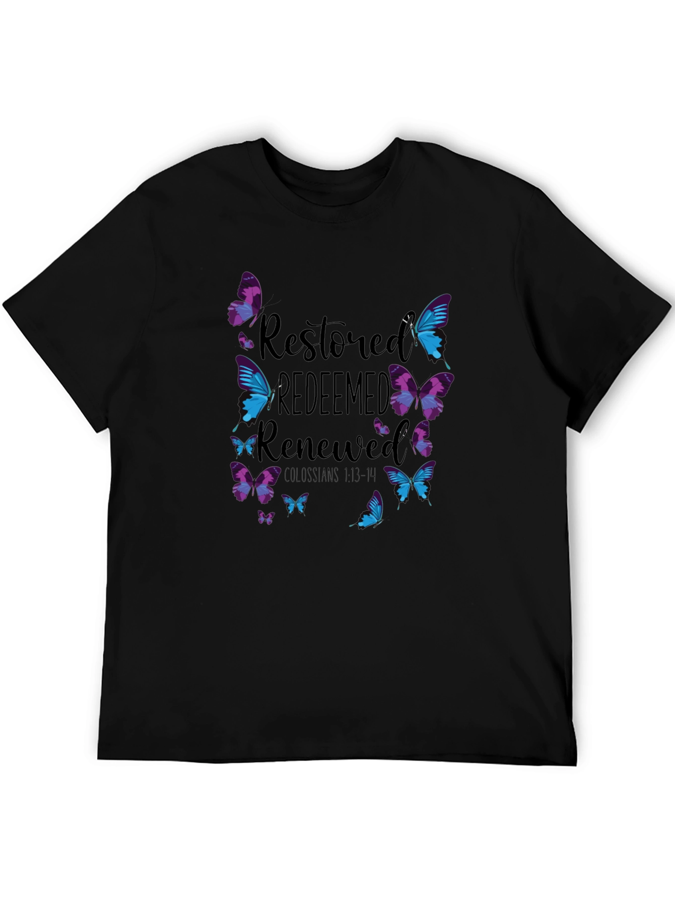 Restored Redeemed Renewed Butterfly Graphic T-Shirt
