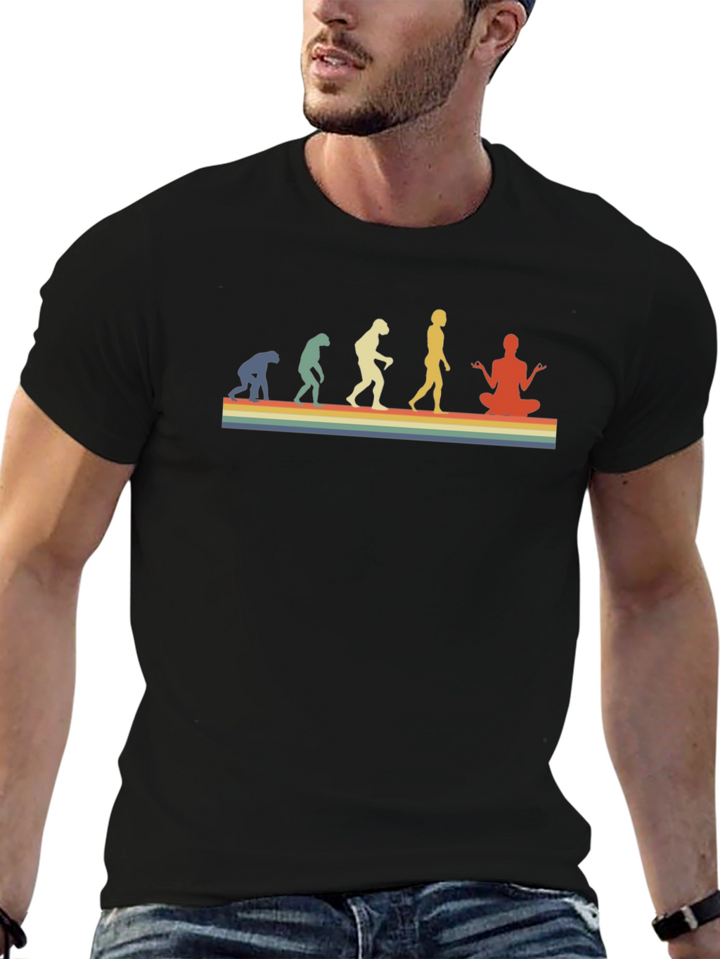 Evolution of Yoga Black T-Shirt