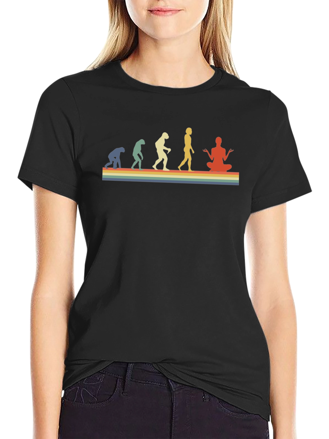 Evolution of Yoga Black T-Shirt