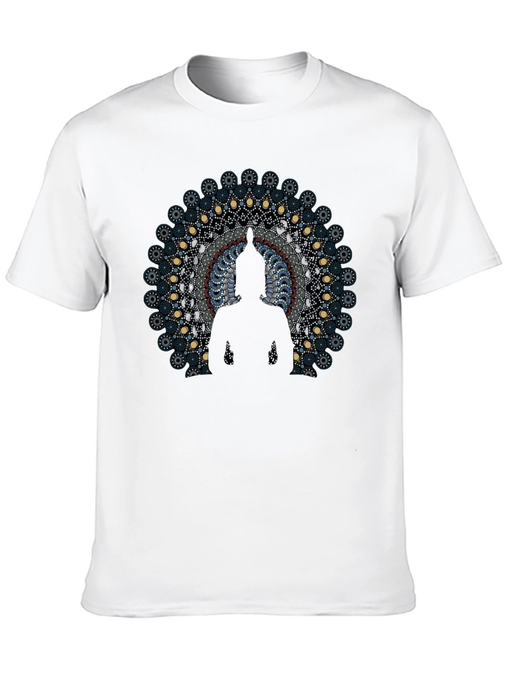 Buddha Mandala Graphic Black T-Shirt