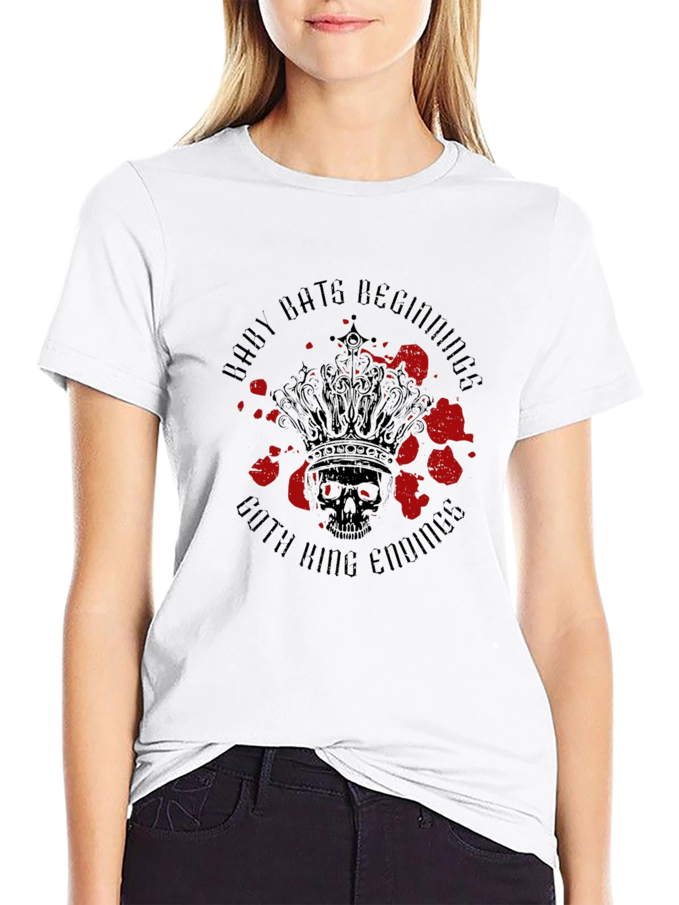 Goth King Skull Graphic T-Shirt
