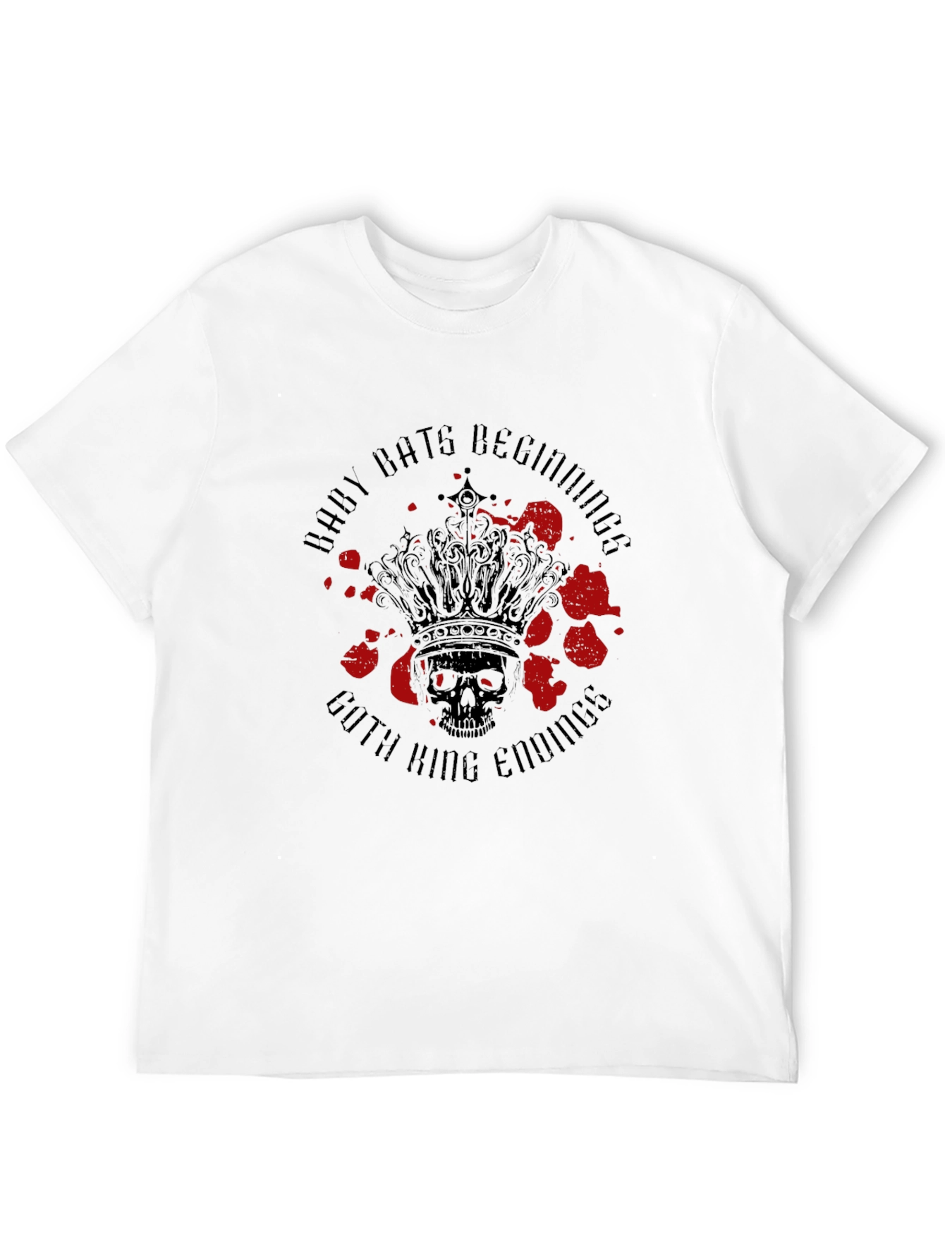 Goth King Skull Graphic T-Shirt